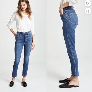 AGOLDE Classic Blue Nico Jeans Button Fly High Rise Sz 28